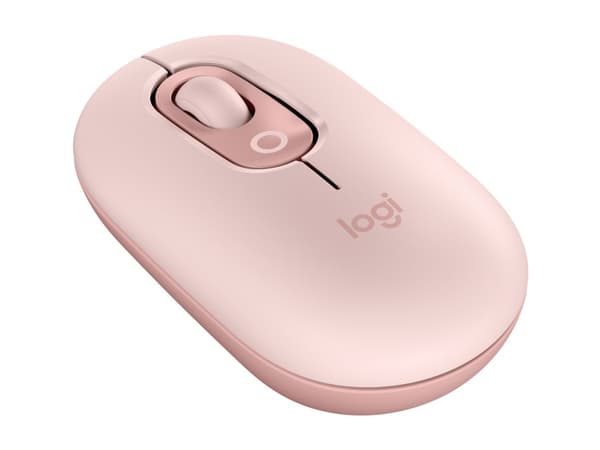 Logitech POP - Mus - tilpassbar emoji - optisk - 4 knapper - trådløs - Bluetooth 5.1 LE - rosa