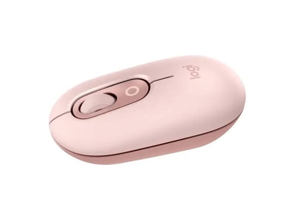Logitech POP - Mus - tilpassbar emoji - optisk - 4 knapper - trådløs - Bluetooth 5.1 LE - rosa