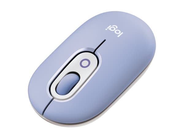 Logitech POP - Mus - anpassningsbar emoji - optisk - 4 knappar - trådlös - Bluetooth 5.1 LE - lila