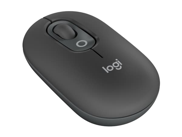 Logitech POP - Mus - tilpassbar emoji - optisk - 4 knapper - trådløs - Bluetooth 5.1 LE - grafitt