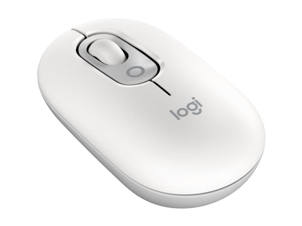 Logitech POP - Mus - tilpassbar emoji - optisk - 4 knapper - trådløs - Bluetooth 5.1 LE - elfenbenshvit