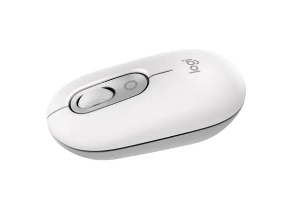 Logitech POP - Mus - tilpassbar emoji - optisk - 4 knapper - trådløs - Bluetooth 5.1 LE - elfenbenshvit
