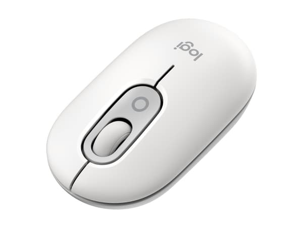 Logitech POP - Mus - tilpassbar emoji - optisk - 4 knapper - trådløs - Bluetooth 5.1 LE - elfenbenshvit