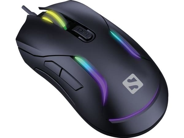 SANDBERG gaming mus, USB-kabel, upplyst, erbjuder en universell design och automatiskt växlande ljusa lysdioder.