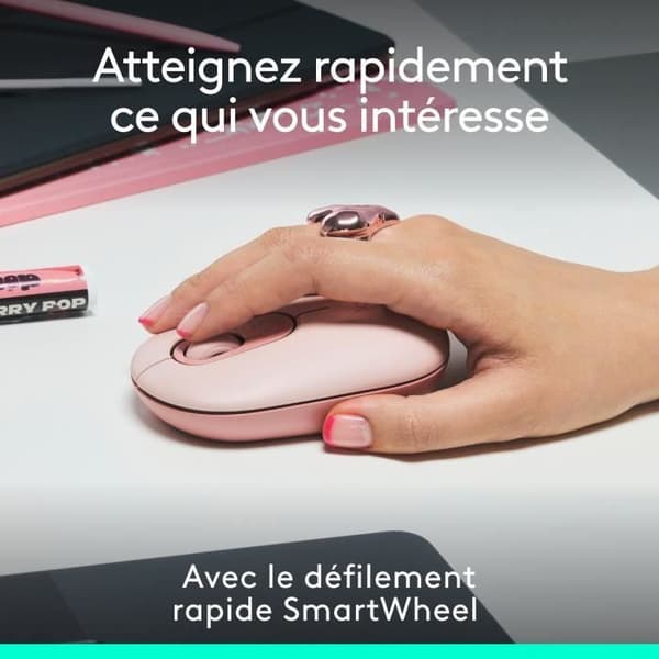 Mus - Trådlös - Logitech - Pop Mouse - Rosa