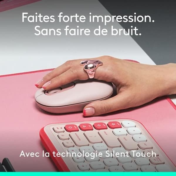 Mus - Trådlös - Logitech - Pop Mouse - Rosa