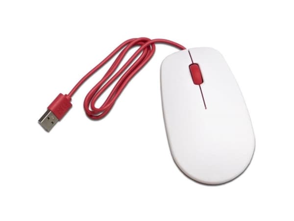 Raspberry Pi SC0165, Molempikätinen, Optinen, USB A-tyyppi, Punainen, Valkoinen