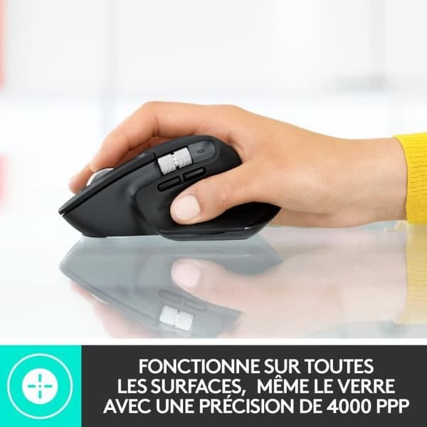 Trådlös mus - Logitech - MX Master 3 - Bluetooth/Radio Frequency - USB - 7 knappar - Medium Grey