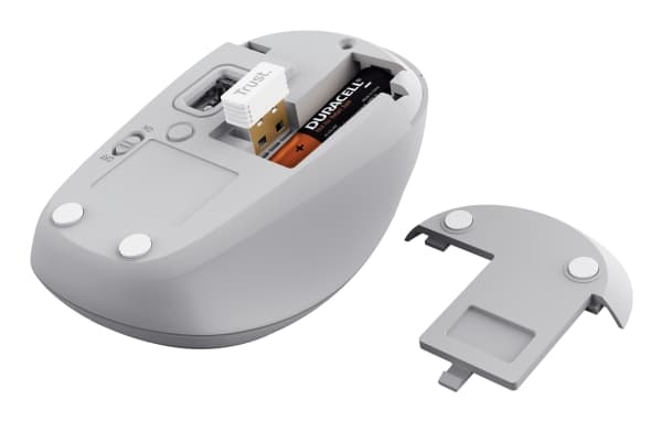 Trust Yvi+, Ambidextrous, Optinen, RF langaton + Bluetooth, 1600 dpi, valkoinen