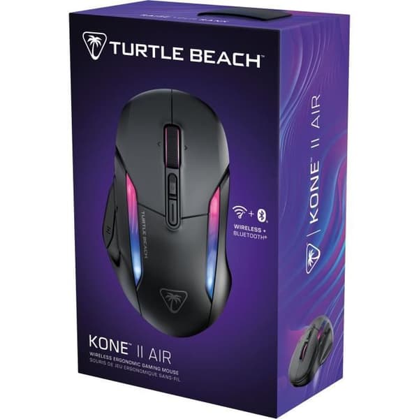 Trådlös spelmus - Turtle Beach Kone™ II Air - Ergonomisk - Svart, Bluetooth, 26 000 DPI, 4D-hjul