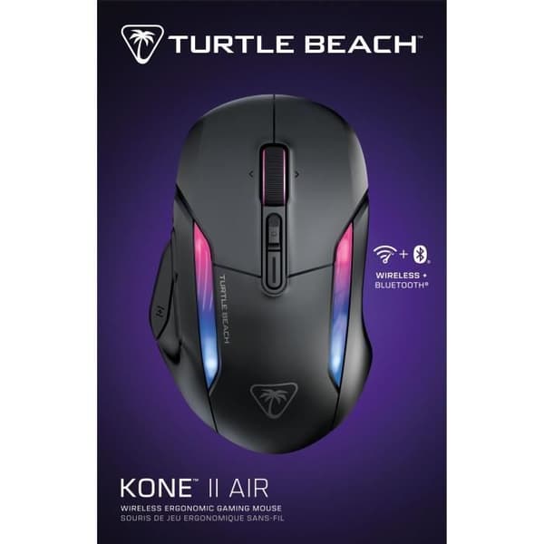 Trådlös spelmus - Turtle Beach Kone™ II Air - Ergonomisk - Svart, Bluetooth, 26 000 DPI, 4D-hjul