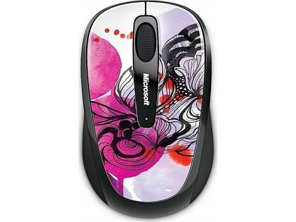 Microsoft Wireless Mobile 3500, Ambidekstriøs, BlueTrack, RF kabel-fri, 1000 DPI, Flerfarget
