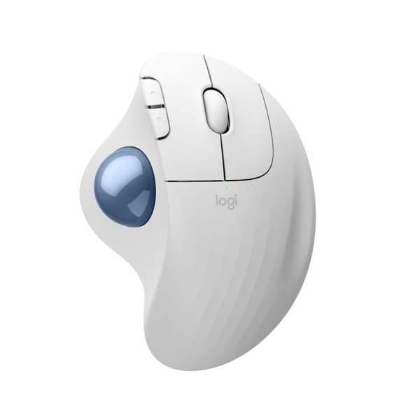 Ergonomisk mus - trådlös - Logitech - ERGO M575S - Vit