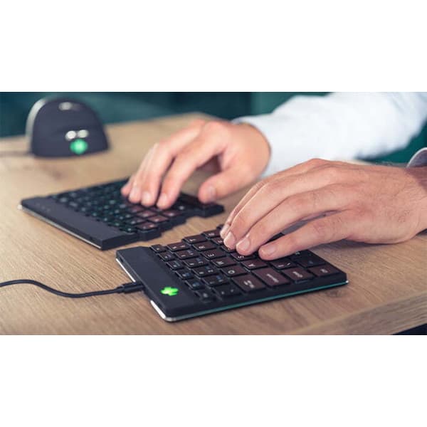 R-Go Split Break -tvådelad ergonomisk tangentbord, trådlös, svart