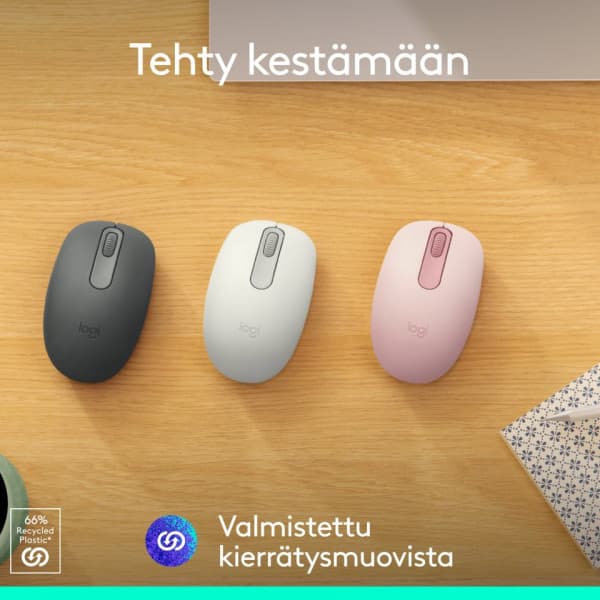 Logitech M196 Bluetooth -hiiri, luonnonvalkoinen