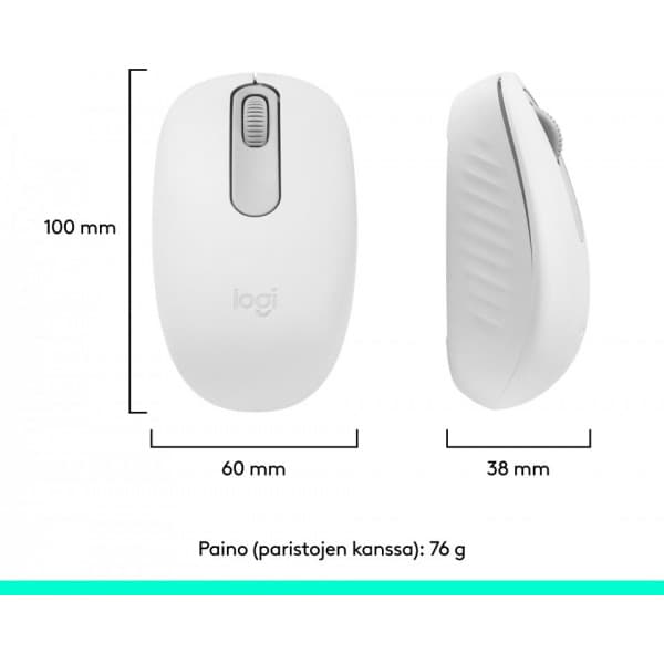 Logitech M196 Bluetooth -hiiri, luonnonvalkoinen