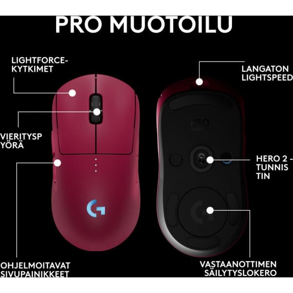 Logitech PRO 2 LIGHTSPEED-spelmus, rosa