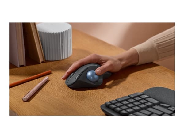 Logitech Ergo Series ERGO M575S - Styrekule - ergonomisk - optisk - 5 knapper - trådløs - Bluetooth, 2.4 GHz - Logitech Logi Bolt USB-mottaker - graf