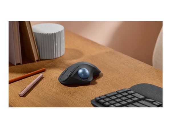 Logitech Ergo Series ERGO M575S - Styrekule - ergonomisk - optisk - 5 knapper - trådløs - Bluetooth, 2.4 GHz - Logitech Logi Bolt USB-mottaker - graf