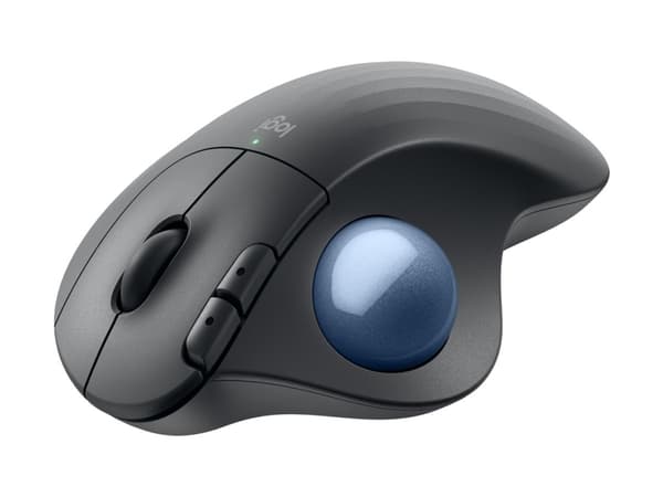 Logitech Ergo Series ERGO M575S - Styrekule - ergonomisk - optisk - 5 knapper - trådløs - Bluetooth, 2.4 GHz - Logitech Logi Bolt USB-mottaker - graf Blå, Grafitt