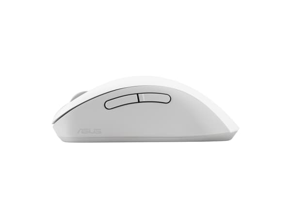 ASUS MD102 - Mus - ergonomisk - optisk - 5 knappar - trådlös - Bluetooth, 2.4 GHz - trådlös USB-mottagare - vit
