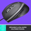 Miniatyrbild 2 av 6: Trådad mus - Logitech - M500s - Ultra-snabb rullning - 7 anpassningsbara knappar - Grå