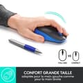 Miniatyrbild 2 av 6: Ergonomisk trådlös mus - Logitech - M190 - Blå