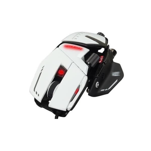 Madcatz RAT 8+ Vit - Anpassningsbar trådad spelmus - 11 knappar - RGB LED - 16000 DPI - Pixart PMW3389