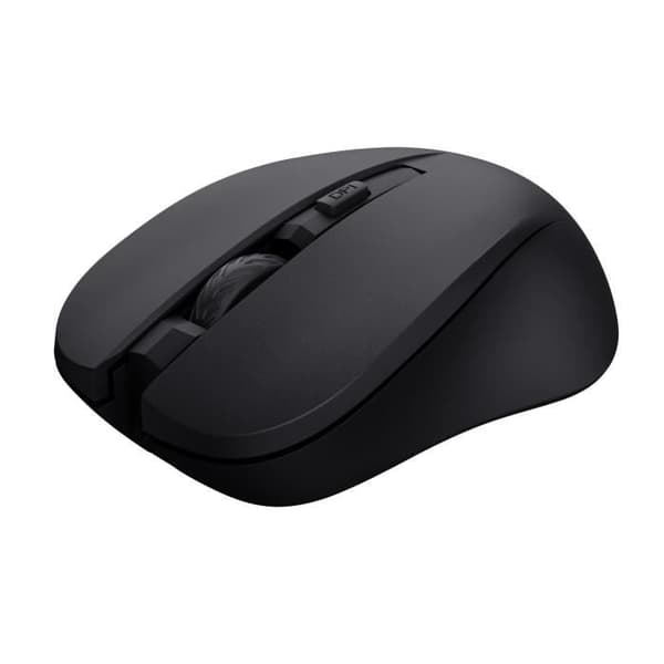 Trust Mydo Silent Wireless Mouse, 82 % återvunnen plast, 2,4 GHz, 1000-1800 DPI, för höger- och vänsterhänta - svart