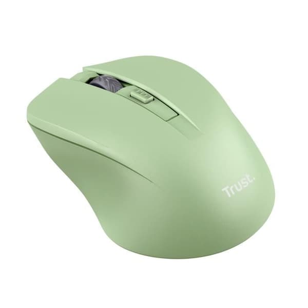 Trust Mydo Silent Wireless Mouse, 82 % återvunnen plast, 2,4 GHz, 1000-1800 DPI, för höger- och vänsterhänta - grön