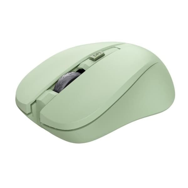 Trust Mydo Silent Wireless Mouse, 82 % återvunnen plast, 2,4 GHz, 1000-1800 DPI, för höger- och vänsterhänta - grön