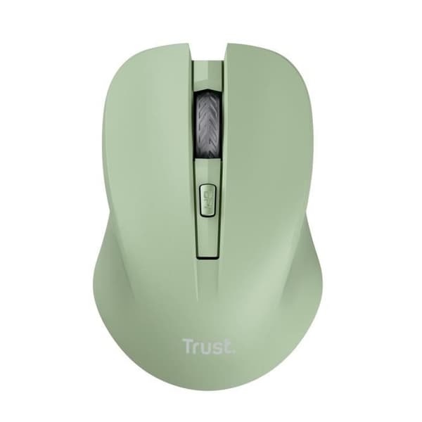Trust Mydo Silent Wireless Mouse, 82 % återvunnen plast, 2,4 GHz, 1000-1800 DPI, för höger- och vänsterhänta - grön Grön