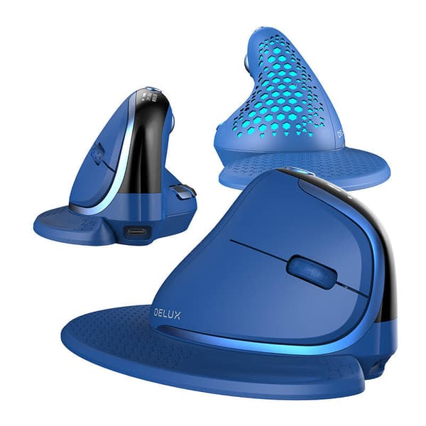 Bezprzewodowa mysz pionowa Delux M618XSD BT+2.4G RGB (next)