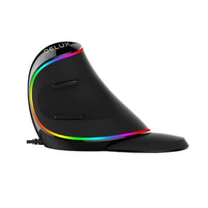 Kablet vertikal mus Delux M618Plus 4000DPI RGB Sort