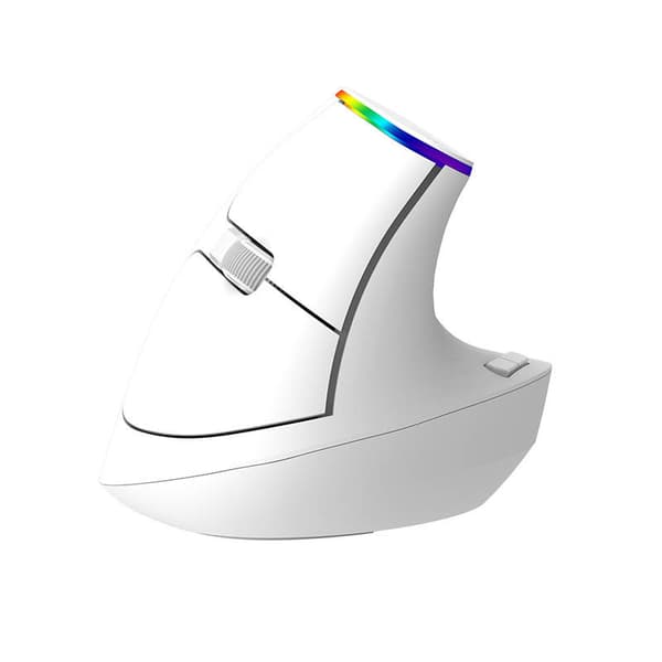 Langaton pystyhiiri Delux M618C 2.4G 1600DPI RGB (valkoinen)
