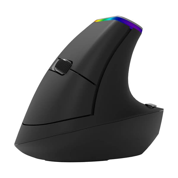 Trådløs vertikal mus Delux M618C 2.4G 1600DPI RGB (svart)