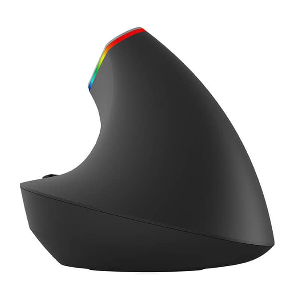 Trådløs vertikal mus Delux M618C 2.4G 1600DPI RGB (svart)