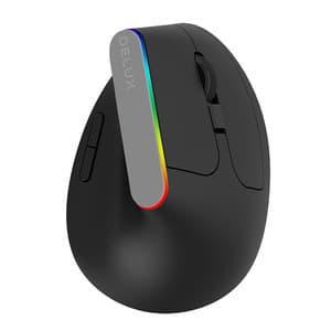 Trådløs vertikal mus Delux M618C 2.4G 1600DPI RGB (svart)