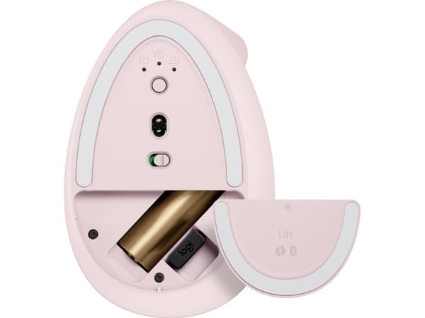 Logitech Lift, Oikeakätinen, Vaakasuuntainen muotoilu, Optinen, RF Wireless + Bluetooth, 4000 DPI, Vaaleanpunainen
