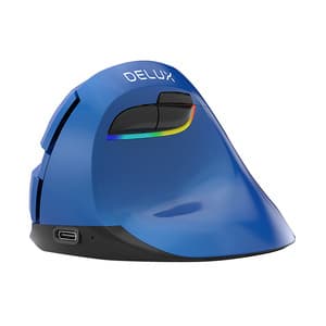 Trådløs vertikal mus Delux M618Mini BT4.0 + 2,4Ghz 4000DPI RGB (blå)