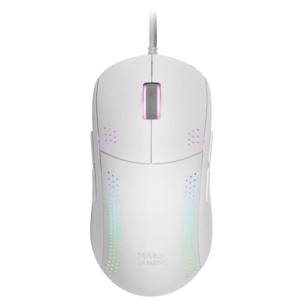 Mars Gaming MMPRO Vit - Ultralätt Ambidextrous Mus - RGB Chroma - 32K DPI Optisk