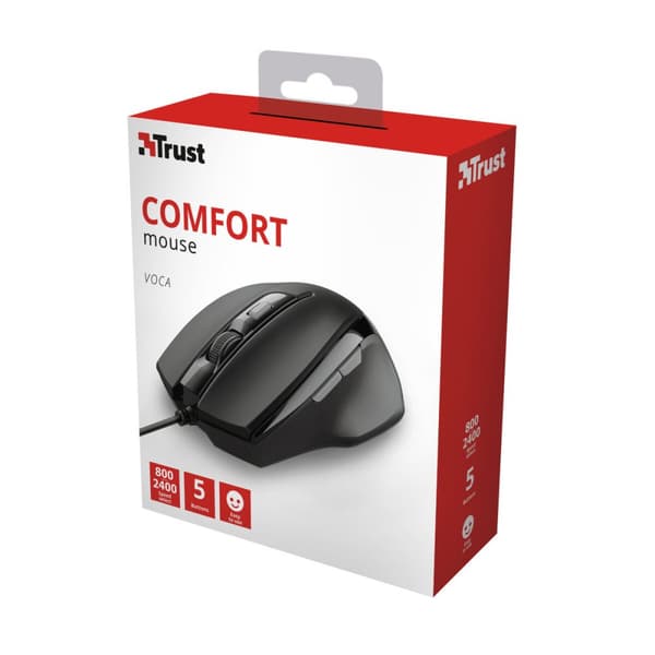 Mus Trust 23650 Svart 2400 dpi