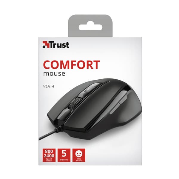 Mus Trust 23650 Svart 2400 dpi Svart