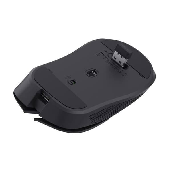 Trust Gaming GXT 923 Ybar uppladdningsbar trådlös spelmus, 200-7200 DPI, 2,4 GHz, 69 % återvunnen plast, RGB – svart