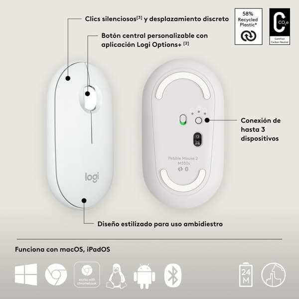 Mus Logitech 910-007013 Vit 4000 dpi