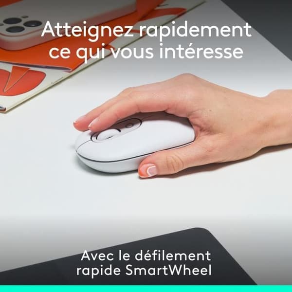 Mus - Trådlös - Logitech - Pop Mouse - Off-white