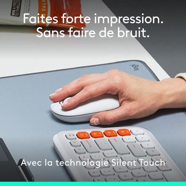 Mus - Trådlös - Logitech - Pop Mouse - Off-white