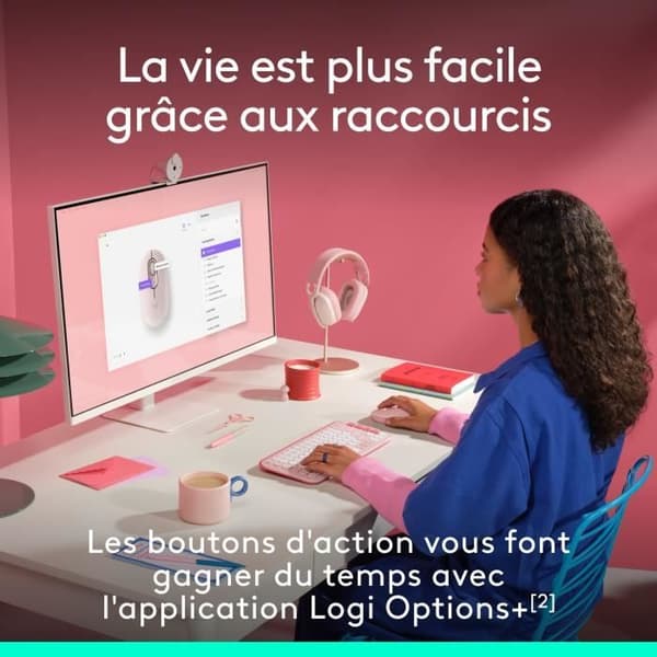 Mus - Trådlös - Logitech - Pop Mouse - Rosa