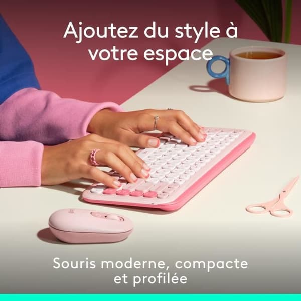 Mus - Trådlös - Logitech - Pop Mouse - Rosa