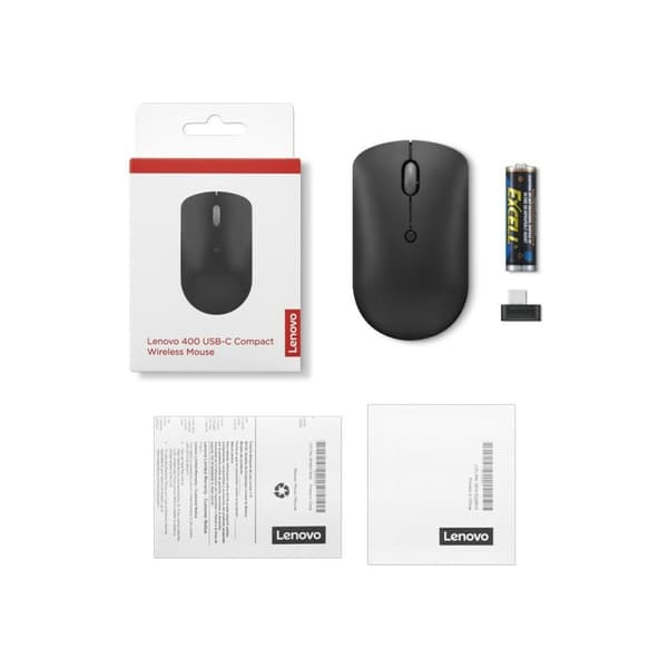 Trådlös Mus Lenovo 400 Svart
